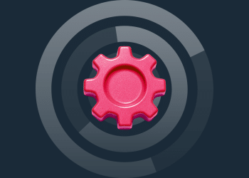 AI-generated blog feature image created with Canva and Midjourney, featuring a 3D gear icon on a dark background with a circular gradient.