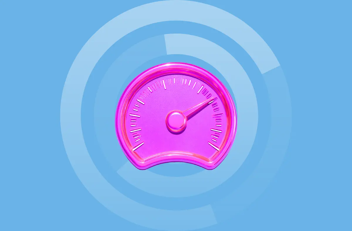 Speedometer graphic symbolizing the acceleration of AI transformation through Microsoft Frontier Accelerate.
