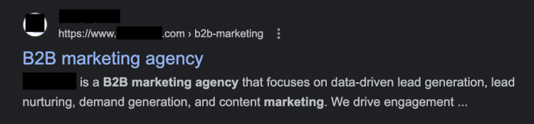 google organic search screenshot